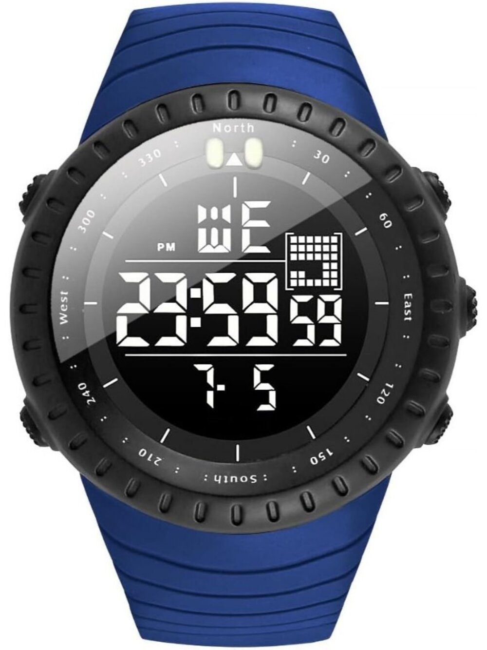 Men's Dark Blue Analog Quartz Sports Outdoor Waterproof Military Digital Watch